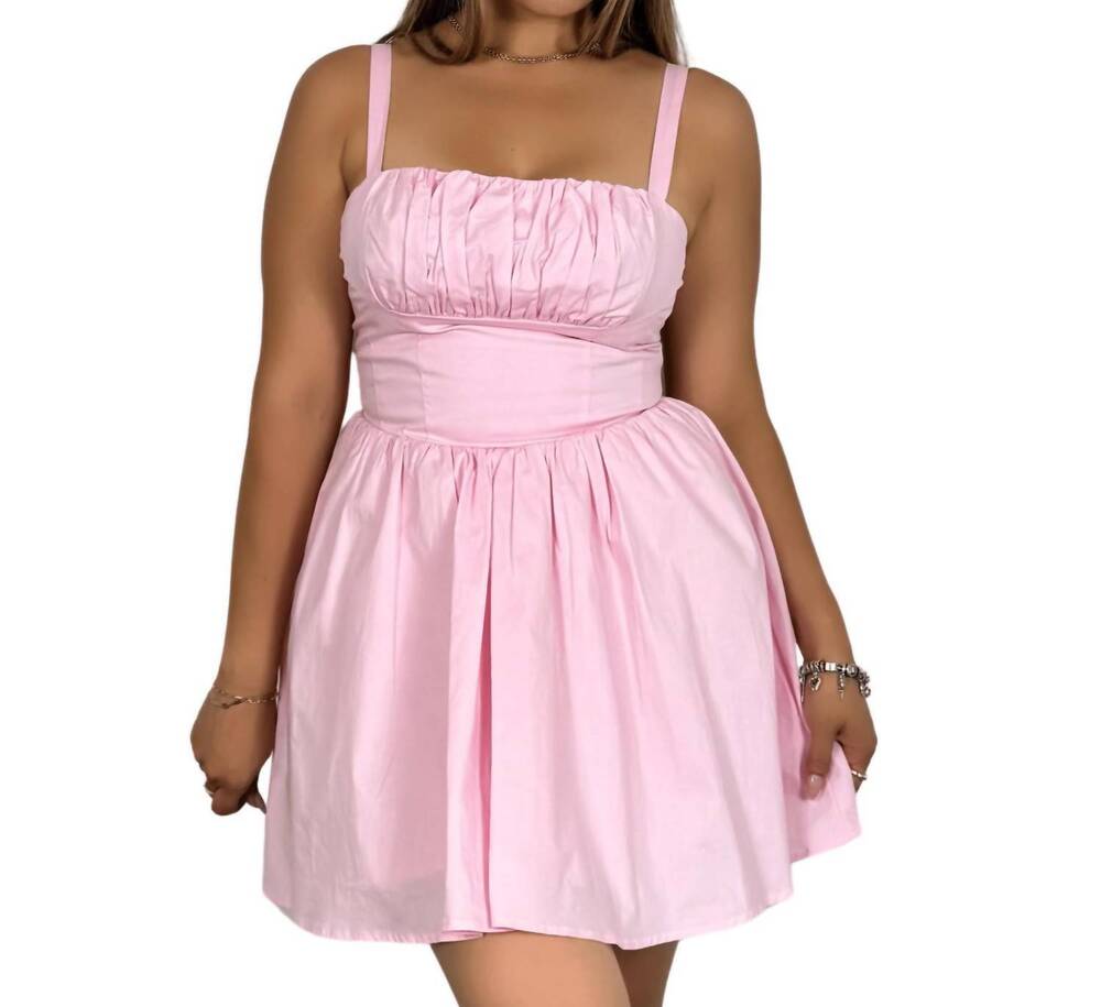 NEW SHOP 17 rosie cut mini dress in pink